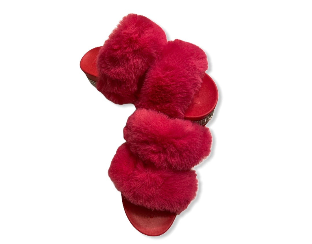 Pink Red Diamond Fur Slides Malaysia s Boutique